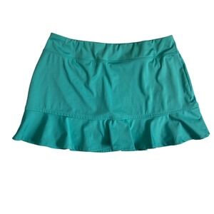 Tommy Bahama Golf Ruffle Hem Skort Performance Activewear Skirt Teal Womens XL